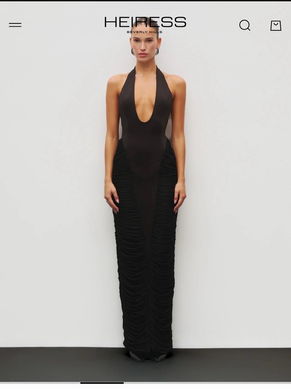 Heiress Beverly Hills Black Backless Halter Maxi Dress